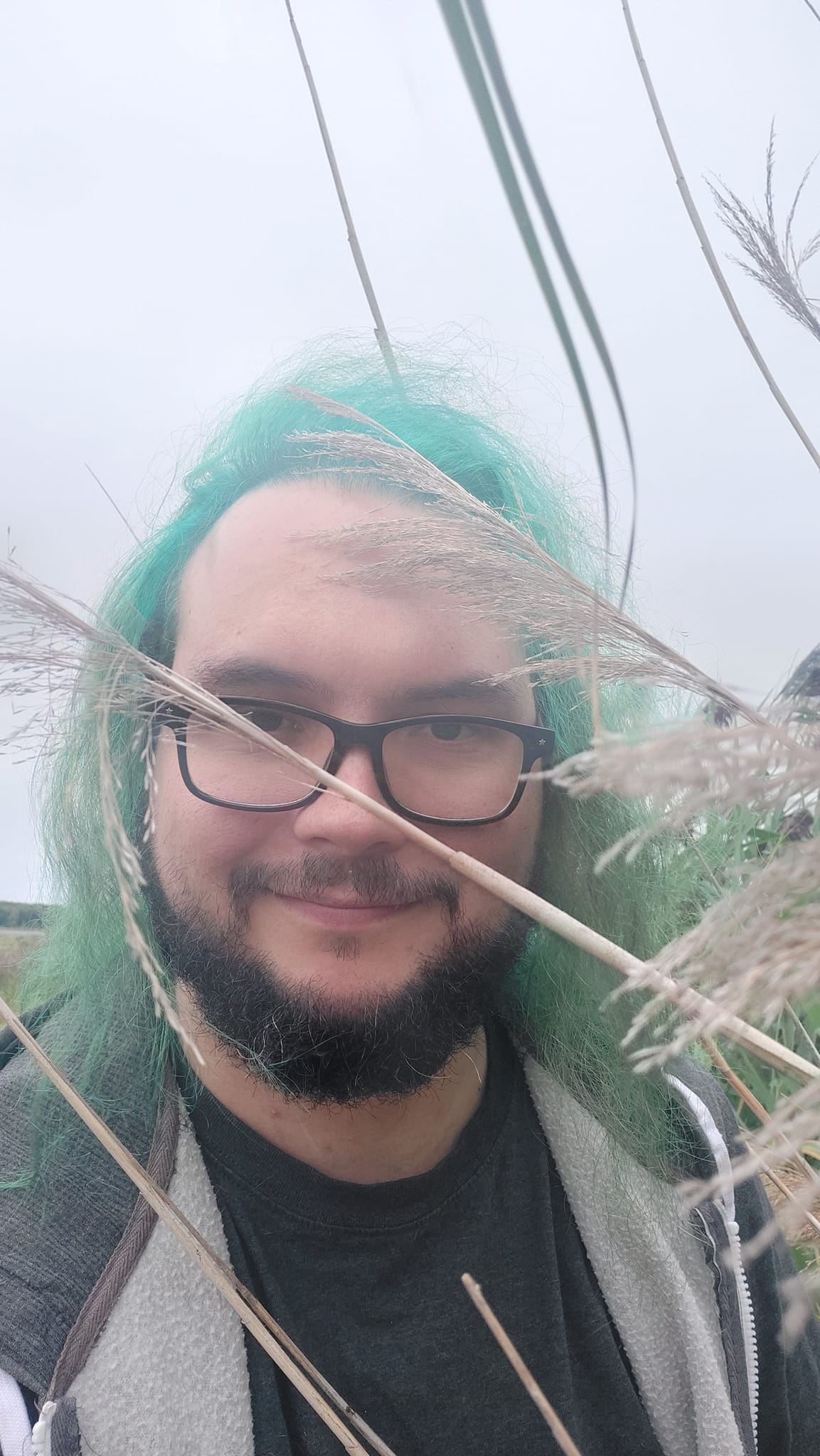 A man with green hair is visiting a freshwater marsh, photo 12